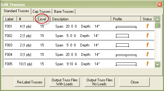 edit truss level